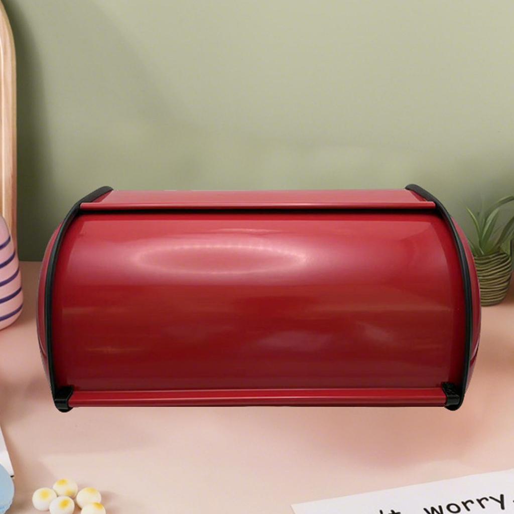 Metal Bread Holder Roll Top Bread Box Iron Vintage Roll Top Bread Storage Container Food Organizer Bin for Kitchen Countertop