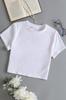 Women's Fashion New Blouse Cotton Soft Textured Short Sleeve Crew Neck Blouse Crop