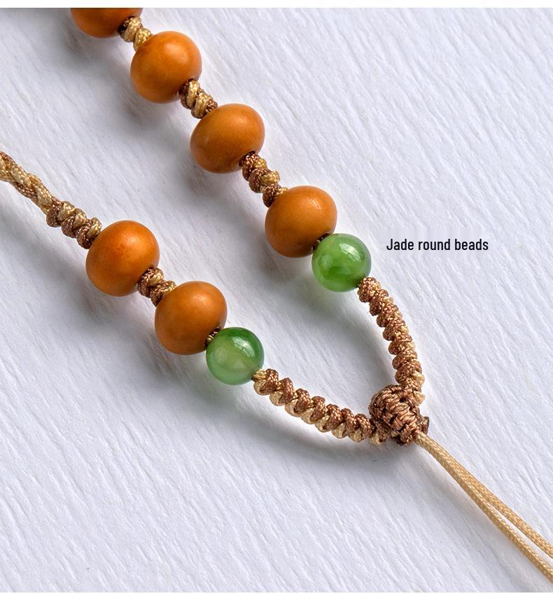 Ожерелье-подвеска в древнем стиле, ручной работы, из косточек оливы и жадеита, для женщин