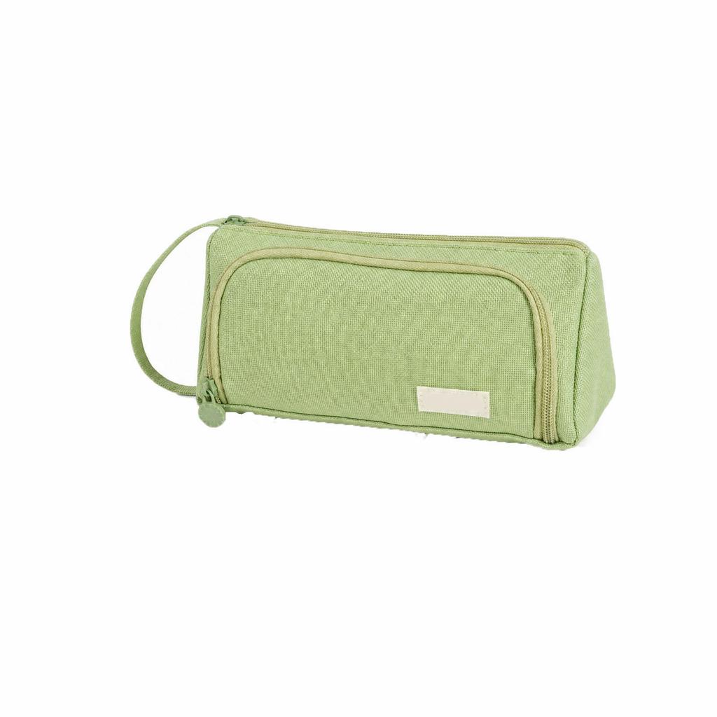 Korean Twill Color Large Capacity Pencil Bag for Students Multifunctional Stationery