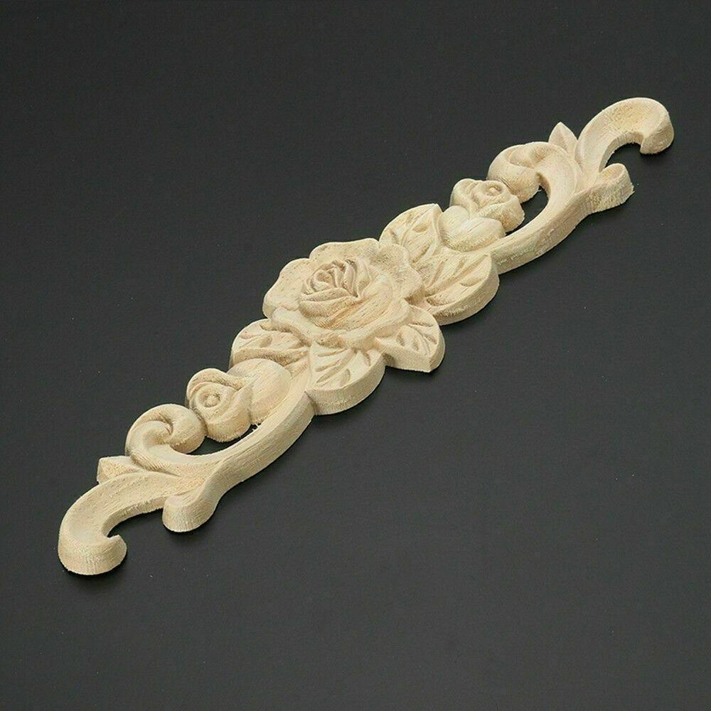 Красивая деревянная аппликация, резьба по дереву, наклейка на мебель