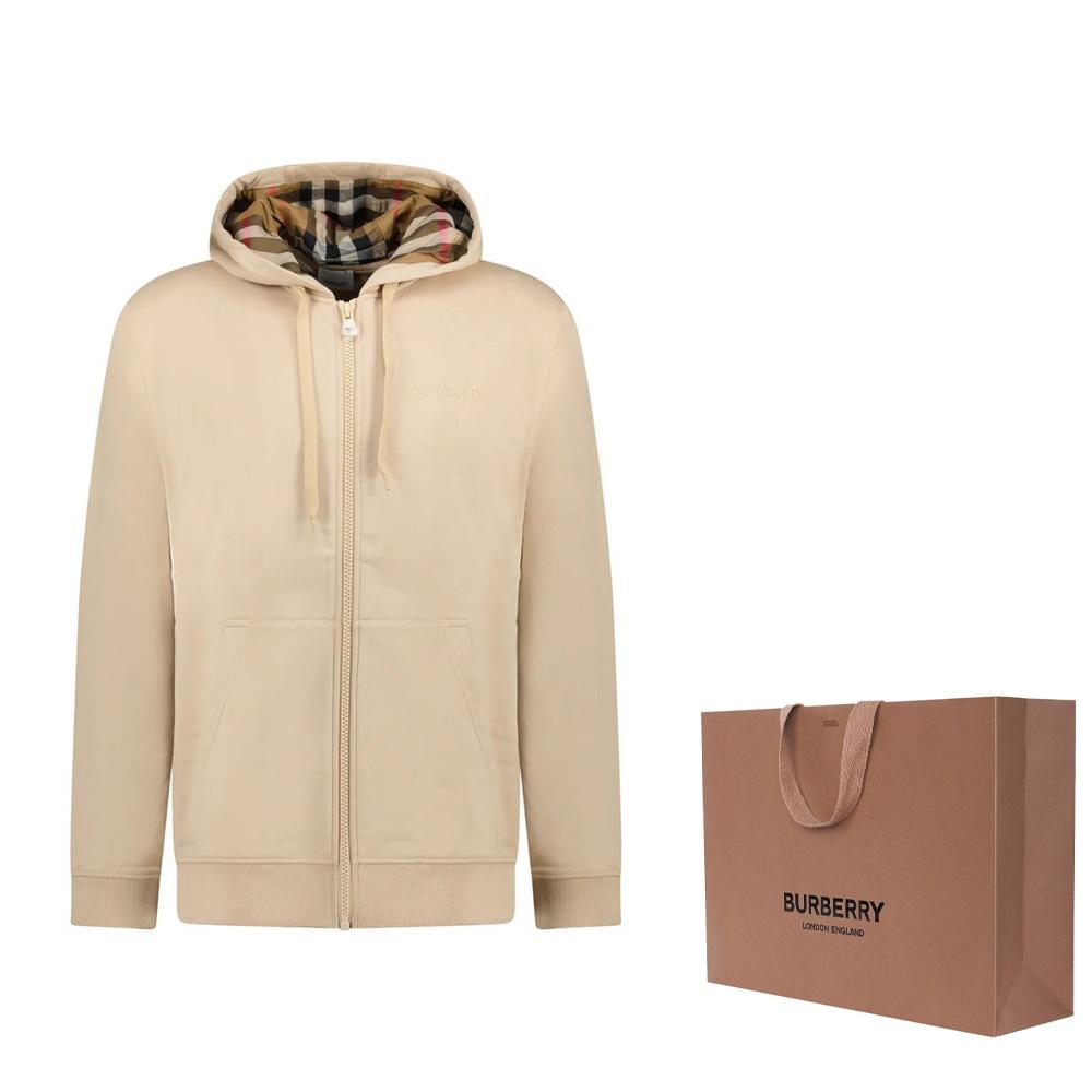 Burberry Hove Check Embroidery Logo Zip Hoodie Men's 80847721