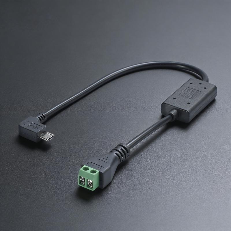 Кабель-преобразователь 2P Терминалы DC 5V 25V в USB 5-контактный с выходом 5V3A для зарядки телефона, планшета, видеорегистратора