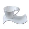 Creative Wavy Espresso Cup Saucer Set Porcelain Milk Breakfast Mug Ceramic White Couple Mug 90ml/130ml/200ml300ml Tea Coffee Cup