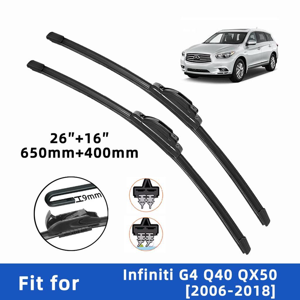 Wiper Blades for Infiniti G4 Q40 QX50 2006-2018 Front Double Rubber Strip Wiper Blade Windshield Brushes Windscreen Window Accessories