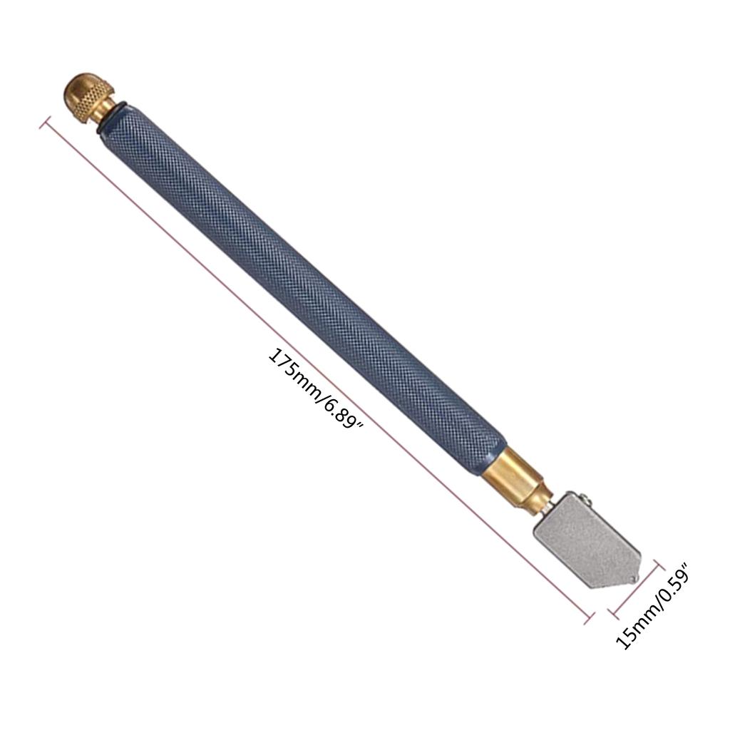 6pcs/Set TC-17 Oil Glass Cutters Metal Handle Diamond Straight Head Cutting Tool 5-12mm Suitable for Cutting Glass Tile