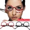 New Ladies Cosmetic Presbyopia Glasses with Circular Frame Vintage Flip Top Makeup Personality Reading Eyeglasses Diopter To+4.0