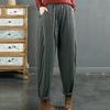 Женские повседневные брюки, эластичные, с высокой талией, свободный крой, утолщенные спортивные брюки с карманами, однотонные повседневные брюки