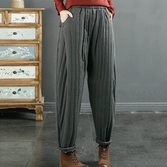 Женские повседневные брюки, эластичные, с высокой талией, свободный крой, утолщенные спортивные брюки с карманами, однотонные повседневные брюки