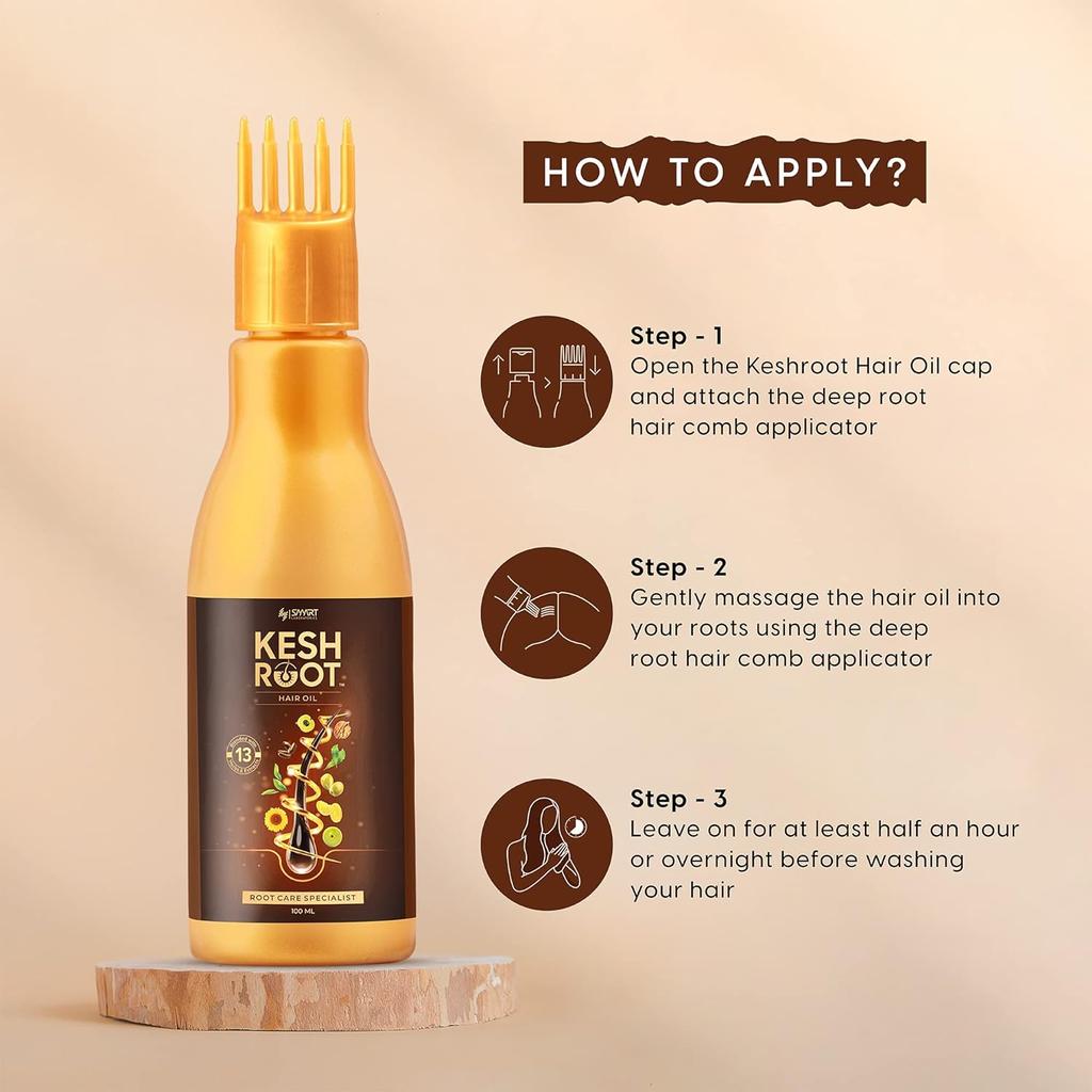 Keshroot Аюрведическое масло для волос 100 мл | Масло для контроля роста и выпадения волос | Для мужчин и женщин | 13 натуральных ингредиентов с кунжутным маслом,