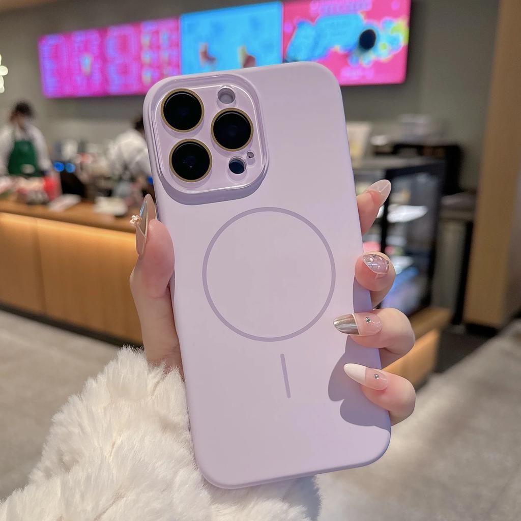 Жидкий силикон для Magsafe Защитный чехол для стеклянных линз для iPhone 17 16 14 13 11 12 15 Pro Max Plus Магнитная беспроводная зарядка Чехол