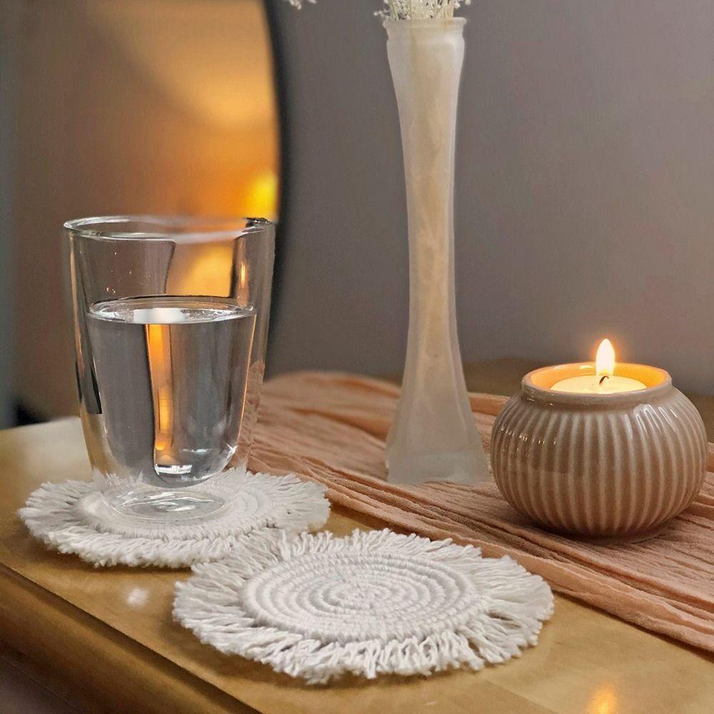 Tassels Water Cup Mat Absorbent Insulated Dining Table Mat Boho Coaster  Tabletop Protection