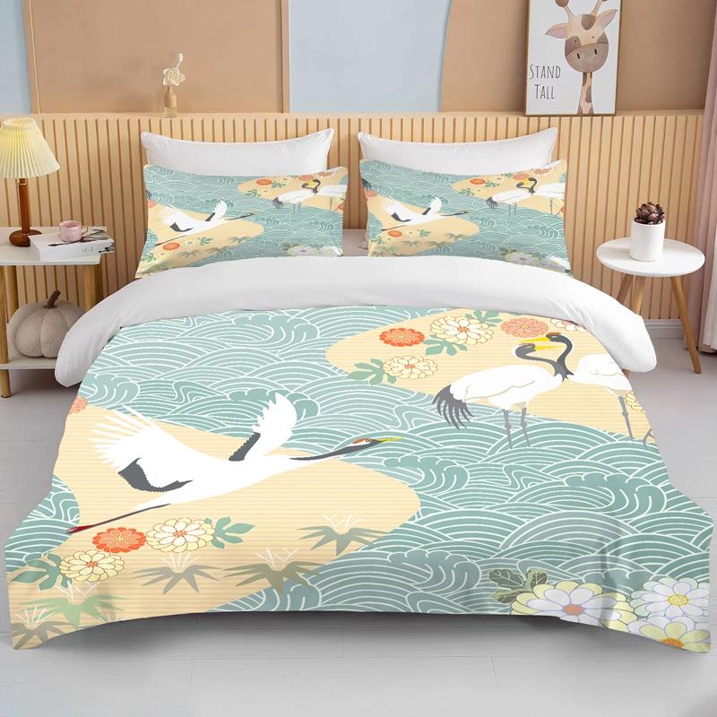 10 Sizes ese Kimono Fine Pattern Bedding 3 Piece Collection King Size Double Bedding Set Microfiber Or Polyester Duvet Cover Set