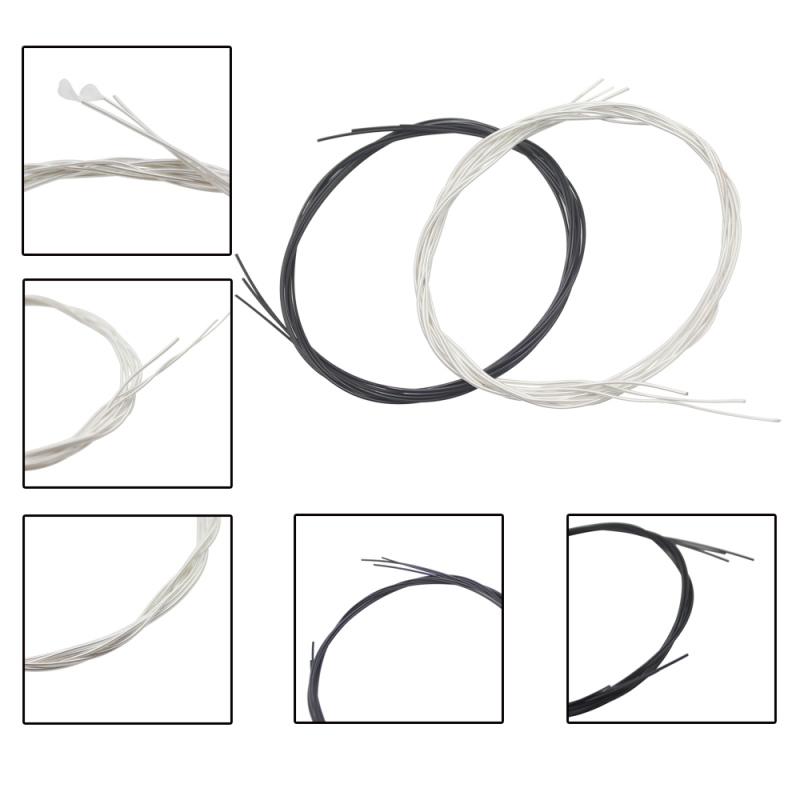 6 шт. струны для классической гитары, набор струн для классической гитары, черный нейлоновый сердечник, посеребренная медь, 1-6