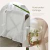 Elegant White Cotton Chair Back Cover Household Wedding Decoration Embroidered Flounced Hollow Out Lace Romance Chair Covers