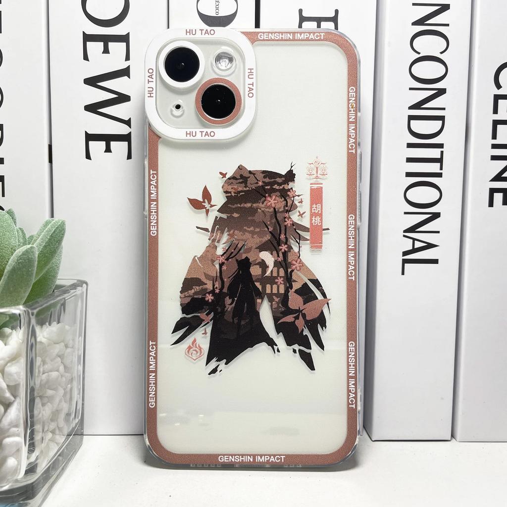 Чехол для телефона Genshin Impact для iPhone 16 15 14 13 12 11 Pro Max Mini XS X XR SE 7 8 Plus Ху Тао Чжун Ли Райдэн Эйген Сяо Funda