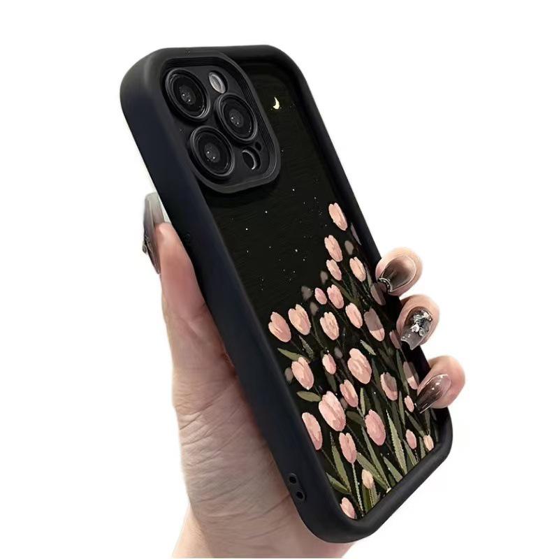 Розовый тюльпан Ночное небо Чехол для телефона для iPhone 17/16 Pro Max/15/14/13