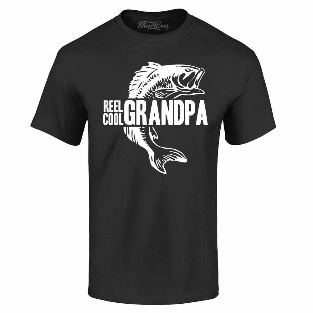Reel Cool Grandpa T-shirt Fish Fishing Fishermen Camping Fathers Day Gift Shirts