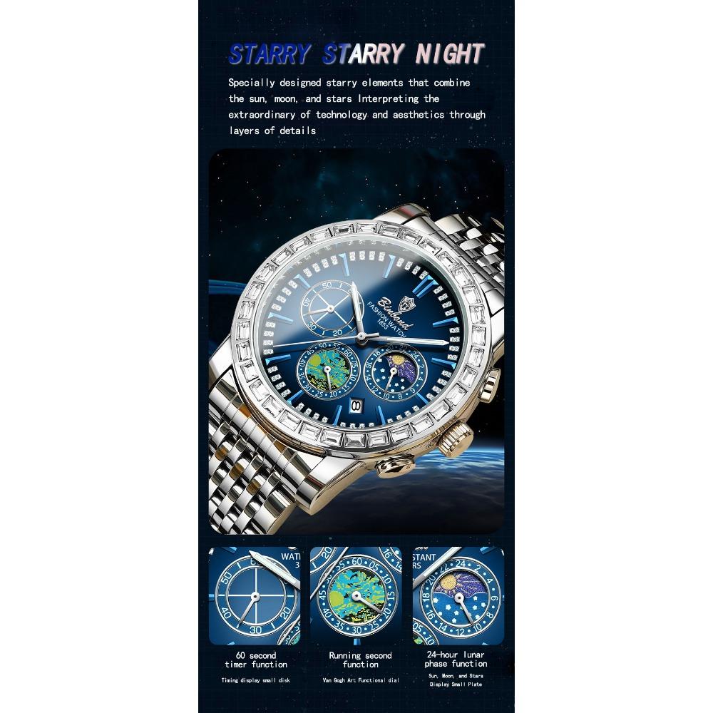 BINBOND Luxury Scratch-Resistant Quartz Wristwatches For Men Luminous Waterproof Auto Date Men's Watch Sports Casual