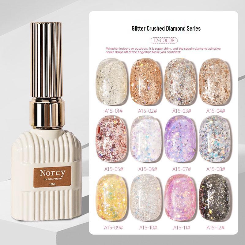 2024 Супер Вспышка Серебряный Бриллиантовый Глиттер Гель-лак для Ногтей