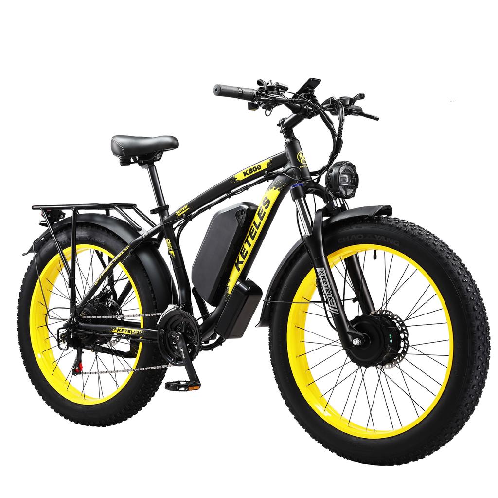 KETELES K800 Electric Bicycle 2*1000 Motors, 48V 23Ah Battery, 26*4.0 Inch Fat Tire, Hydraulic Disc Brake, Off-Road E-Bike