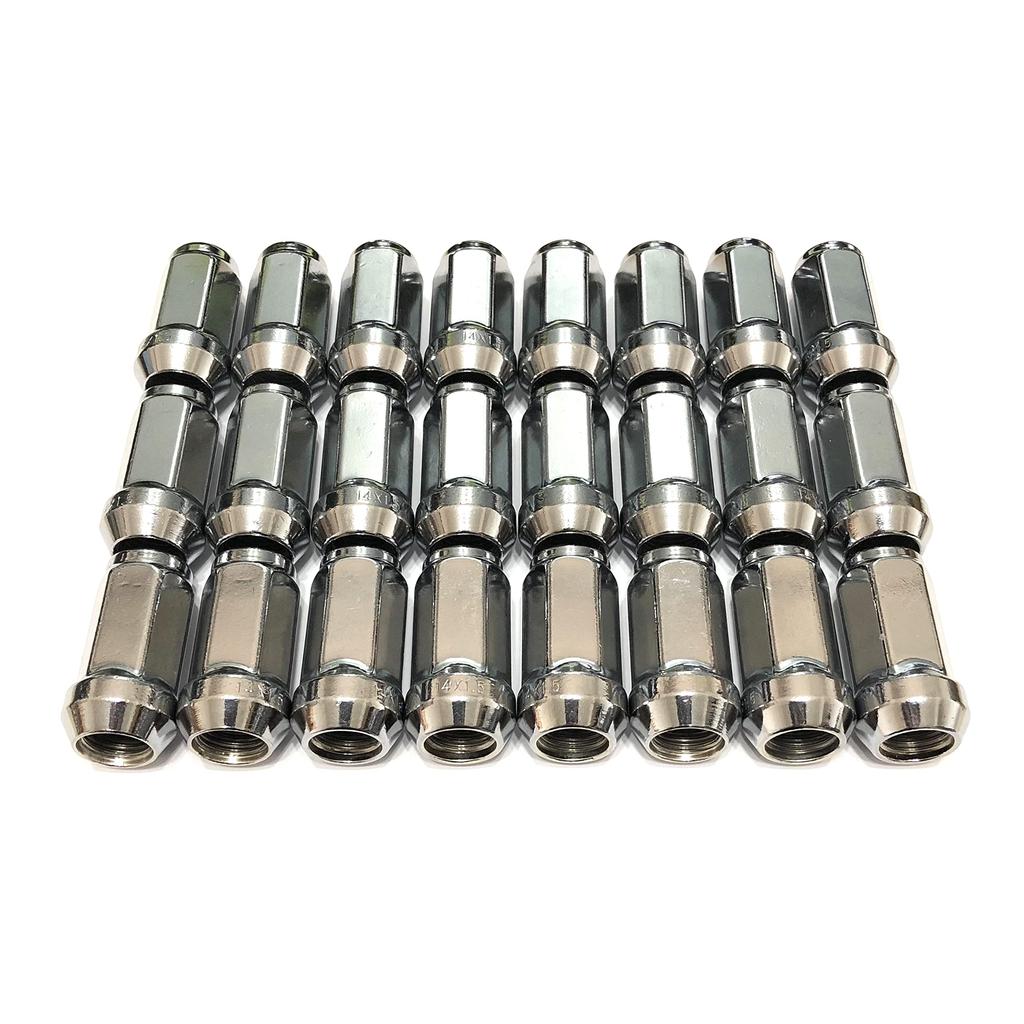 Deepa M14 X P1.5 Long Wheel Nut Steel Bag Chrome 19HEX 24 Pieces Escalade