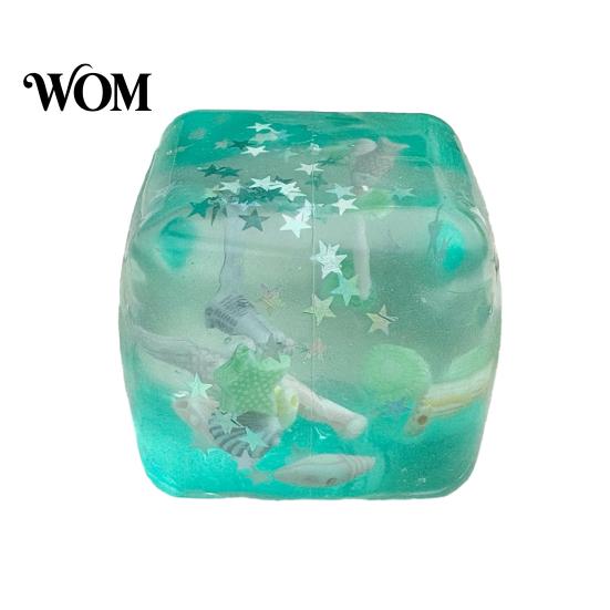 Soft Stress Ball Transparent Lemon Squeeze Toy, Relief Jellyfish Ice Cream Anxiety Toy Clear Cube Sensory for Kids Adults Reduction
