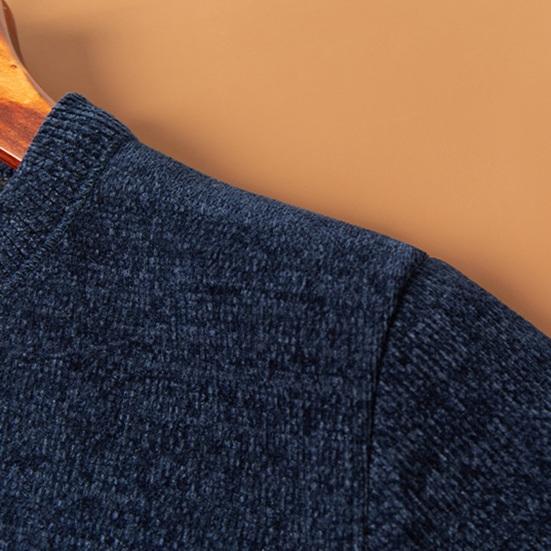 Мужской свитер осень-зима, толстый плюшевый с подкладкой, круглый вырез, трикотажный однотонный эластичный пуловер, свободный, сохраняющий тепло, для работы, бизнеса, школы, свитер