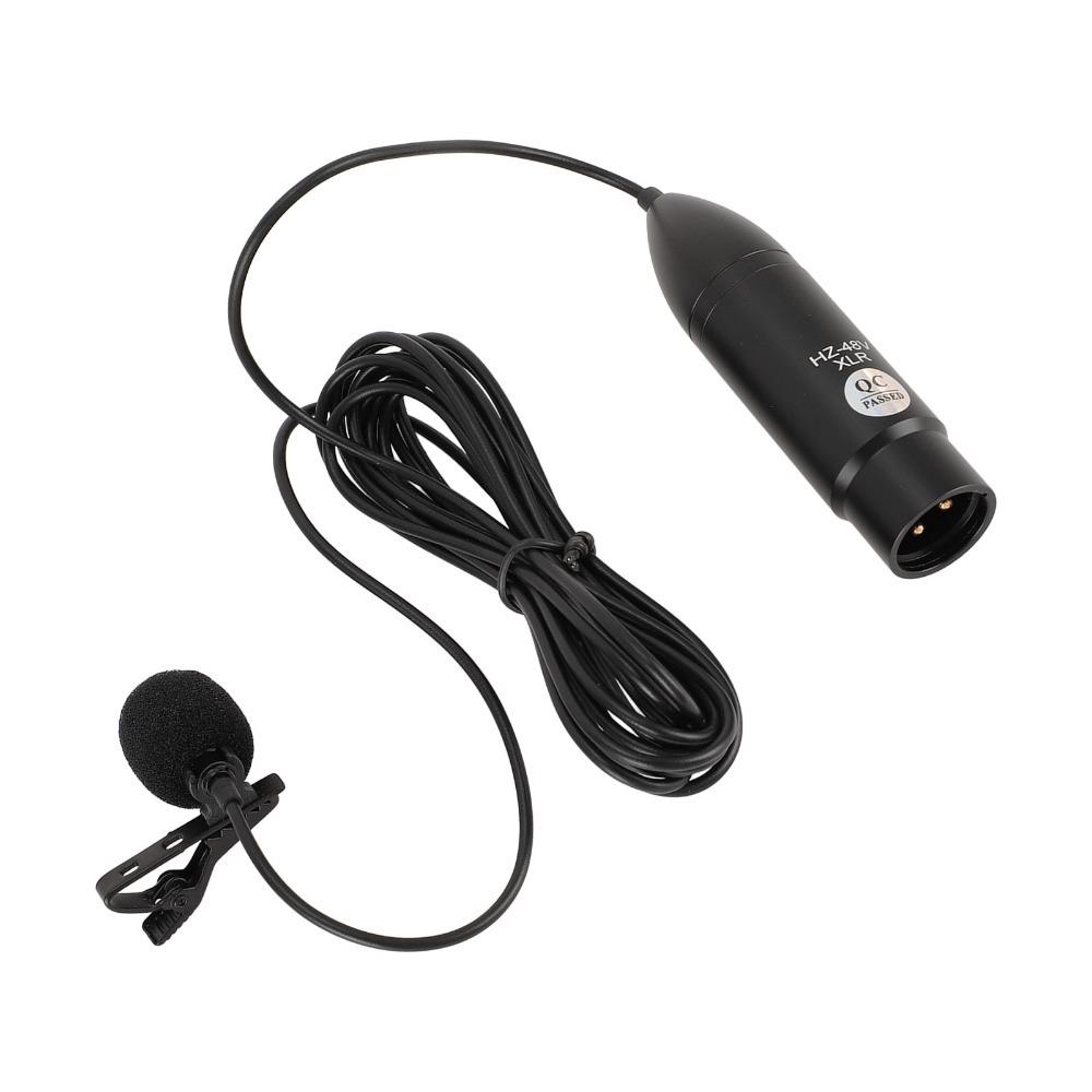 Noise Reduction Lavalier Microphone 48V Phantom Power XLR Lavalier Mic Portable Mono Multi-Scene