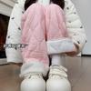 Розовые флисовые хлопковые брюки женские осенне-зимние новые повседневные термобрюки флисовые брюки с плюшевой вставкой широкие брюки