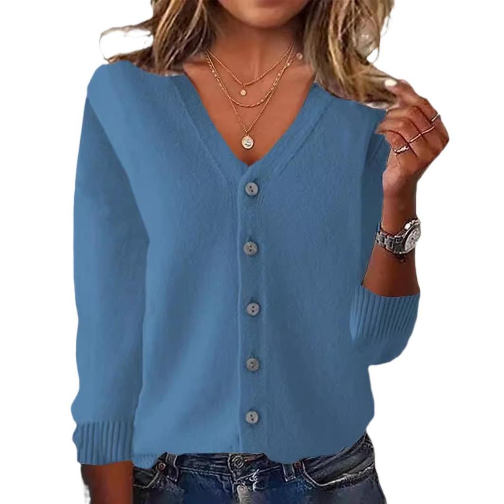 Женский вязаный кардиган: Весенне-летний свитер с длинным рукавом, осенняя верхняя одежда больших размеров