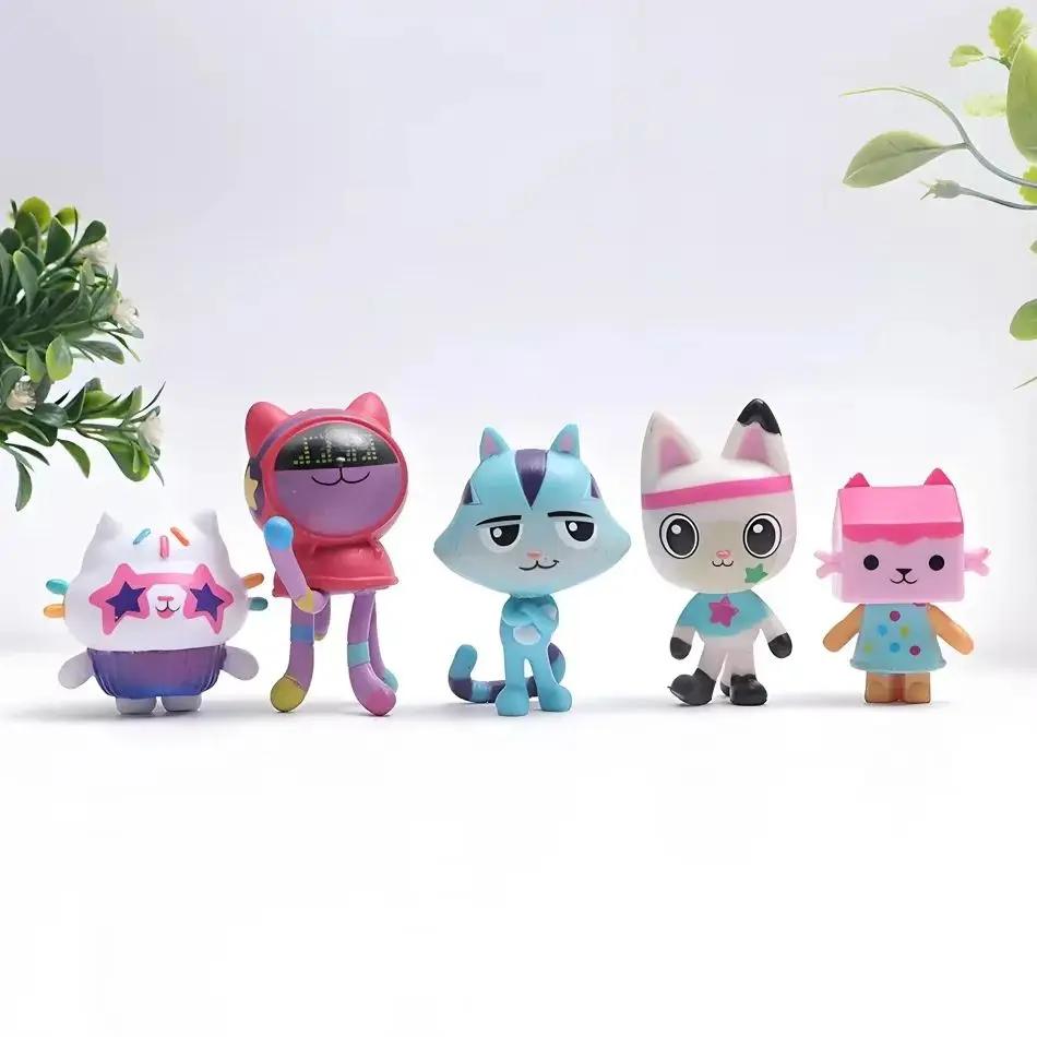 13 шт. Кукольный домик Габи Вечеринка Аниме Аксессуары Ручная работа Кукольный домик Детская игрушка Кукла-кошка ПВХ Модель Украшение Подарок на день рождения
