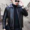 Leather Jacket Men's New Genuine Leather Winter Velvet Thickened Fur All-in-one Men's Middle-aged Sheepskin Leather Jacket Jacket Men's Clothing