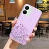 Phone Case for Xiaomi Redmi 13C 4G 13 C Gold Foil Shiny Bling Glitter Star Soft Case for POCO C65 C 65 Gradient Transparent Silicone TPU Back Cover