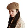 New Autumn and Winter Hat for Women with High End Button Beret Autumn and Winter Face Show Little Painter Hat for Literary Retro Bud Hat