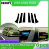 Подходит для Ford Focus Седан/Хэтчбек 2005-2013 2014 6 шт. Черные глянцевые накладки на стойки, накладки на боковые двери, наклейка, декоративное покрытие окон