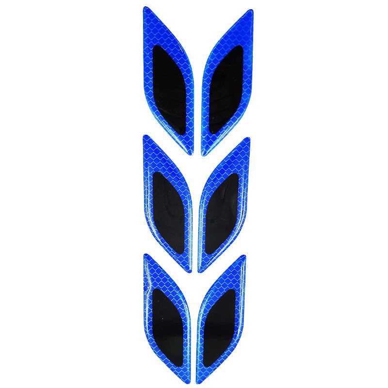 6 шт. Светоотражающие наклейки для автомобиля 3D Стайлинг автомобиля Светоотражающие полосы Предупреждающая светоотражающая лента для ночной безопасности Автоаксессуары