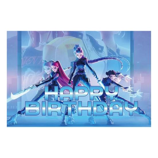 Фоновая ткань Демон Фильм Охотники С Днем Рождения Баннер Задник Подвесная ткань Украшение Детские товары для вечеринки