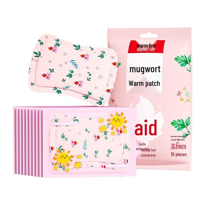 Mugwort Self-Heating Body Warmers - Large Size, 10-Pack for Menstrual & Cold Relief.