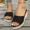 Мода 2025 Женские сандалии Элегантная женская обувь на низком каблуке Клиновые сандалии Летние сандалии на платформе Женские тапочки