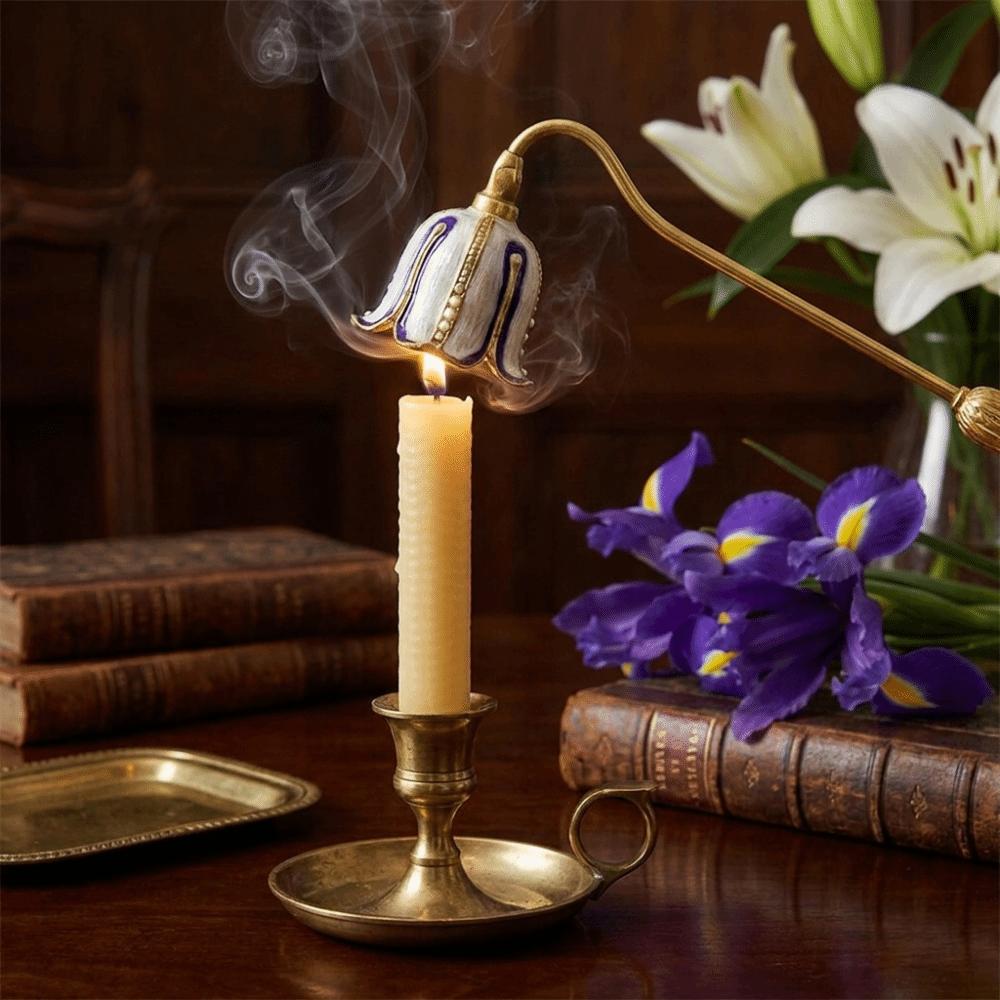Long Handle Flower Candle Extinguisher Vintage Exquisite Pumpkin Wick Snuffer Decorative Candle Flame Stopper Hotel