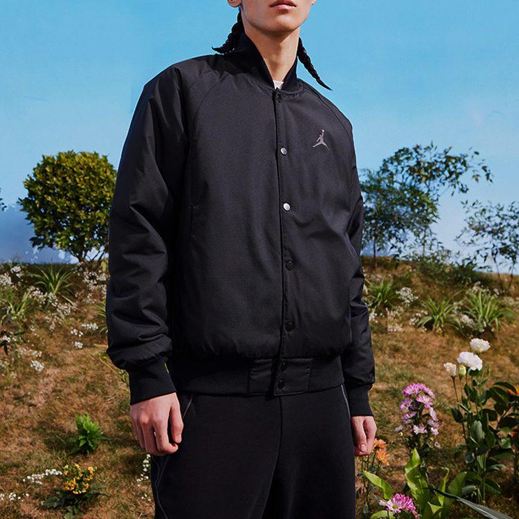 Jordan Спортивные куртки Varsity Мужские Черный Бейсбольный воротник Умеренный Другое DV9792-010
