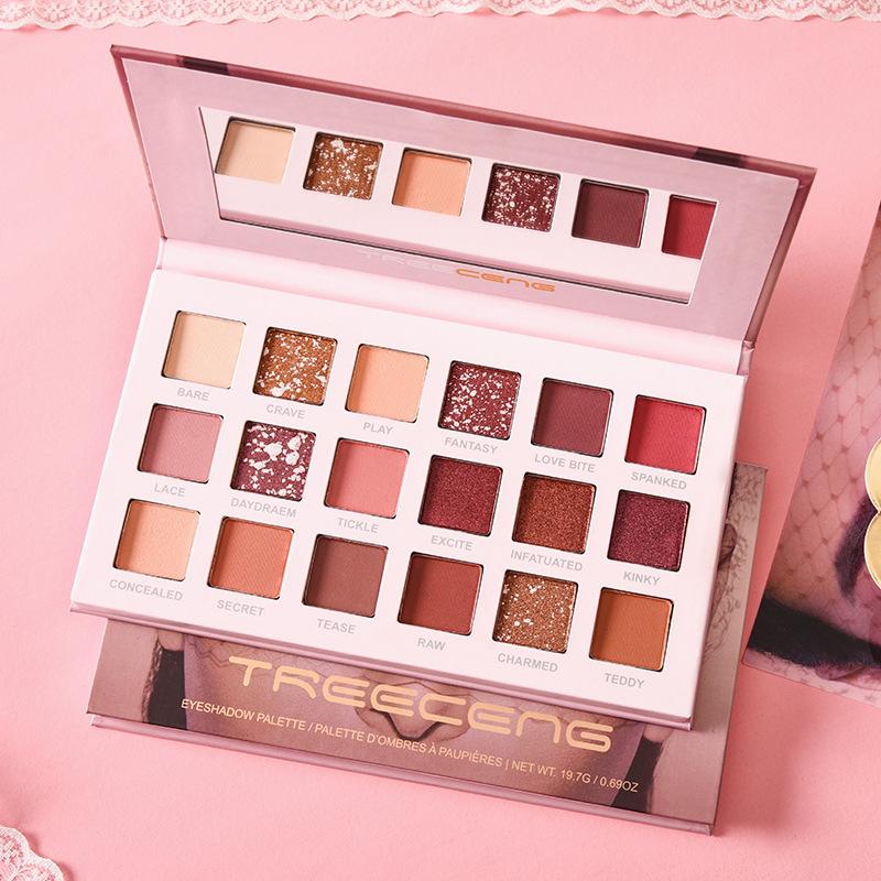 18 Color Eyeshadow Tray Waterproof Matte Pearlescent Sequin Sleeper Silkworm Contouring Eyeshadow Tray Lasting Setting Makeup Student Woman Makeup