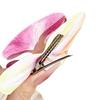 Women Korean Cloth Floral Pearl Hair Clip Sweet Phalaenopsis Flower Hairpin Female Headdress