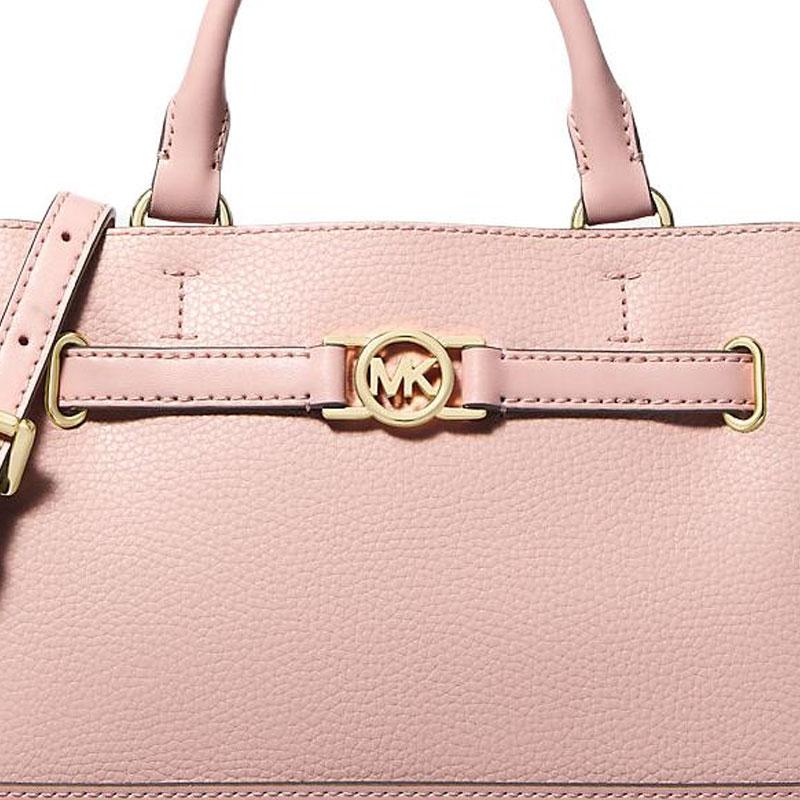 Michael Kors Reed Логотип Классическая кожаная сумка Маленькая женская Розовая
