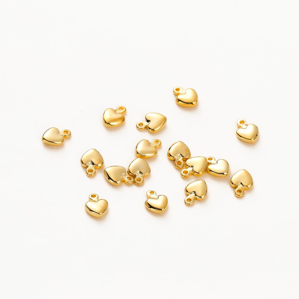 20 шт. Латунные мини-подвески в форме сердца, покрытые золотом 14K 18K, для изготовления ювелирных изделий, ручной работы, DIY, подвески для сережек, фурнитура, компоненты