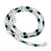 Natural Aventurine Black Onyx Crystal Gemstone Smooth Beads Necklace 17" UB-4434 UB-4434