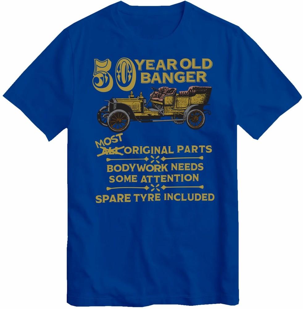 50th Birthday Tshirt Gift Old Banger 50 Years Old Born Vintage Cars Top New