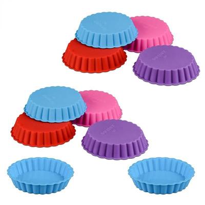 10 шт. силиконовые формы для тарталеток мини-киш антипригарные круглые рифленые формы для пирогов со свободными основаниями инструменты для форм для выпечки посуда для выпечки