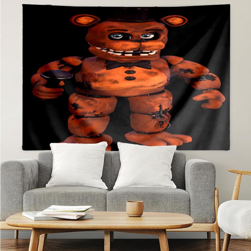 Гобелен с принтом Five Nights at Freddy's, Фон, Легкая установка, Идеально подходит для спальни, офиса и гостиной, с эстетичным настенным декором.